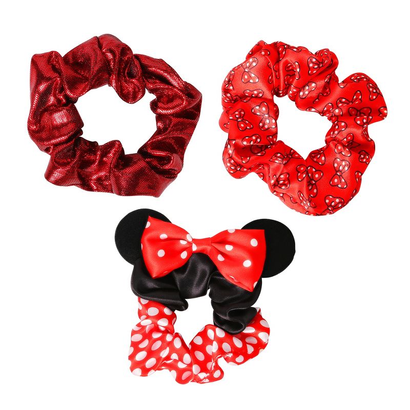 Disney Minnie Mouse Fashion Pendant and Stud Earrings Gift Set with 3-D Eye Mask and Scrunchies, 4 of 7
