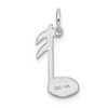 Black Bow Jewelry 14k White Gold 2D Polished Musical Note Pendant - 3 of 4