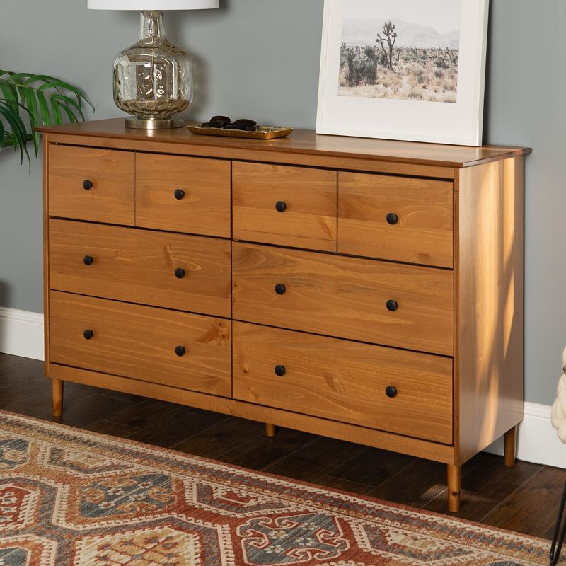 Stiva Classic Mid-Century Modern Horizontal 6 Drawer Dresser - Saracina Home, 3 of 11