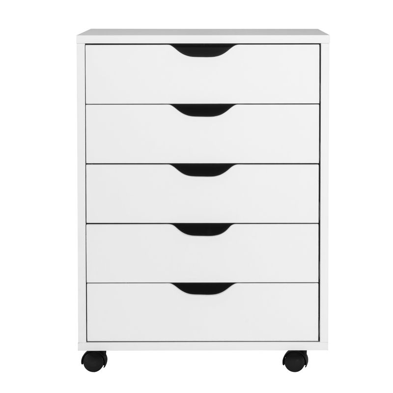 Tangkula 5/7-Drawer Chest Mobile Lateral Filing Cabinet Floor Storage Organizer White, 5 of 7