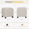 Square Leather Ottoman with Reversible Tray Lid – Hidden Storage Footrest, Small Coffee Table, Sturdy Design – 18”x18” - 2 of 4