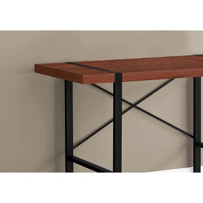Cherry Wood-look 49" Black Metal Home Office Desk