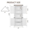 Farmhouse Corner Cabinet, Tall Corner Storage Cabinet with Glass Door & Adjustable Shelves, Bathroom Cabinet with Storage for Living Room,Bathroom - 2 of 4