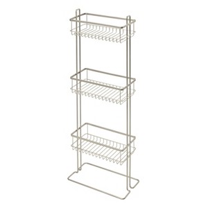 iDESIGN Everett 3 Tier Shower Shelf Organizer 12 "x7 "x32 " Satin - 1 of 4