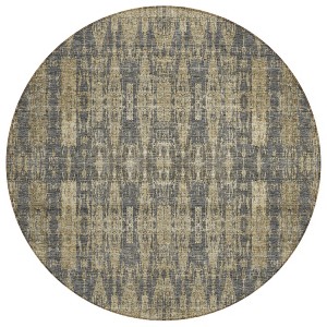 Gray Taupe And Beige Moroccan Washable Indoor Outdoor Area Rug - 1 of 4