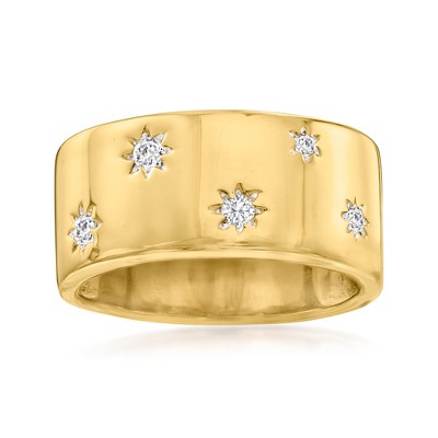Ross-Simons 0.15 ct. t.w. Diamond Star Ring in 18kt Gold Over Sterling
