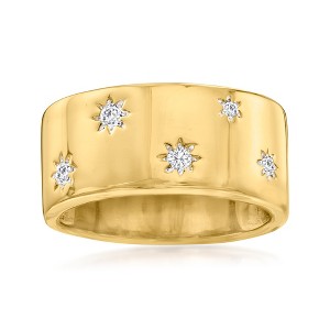 Ross-Simons 0.15 ct. t.w. Diamond Star Ring in 18kt Gold Over Sterling - 1 of 4