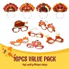 Joyfy 16 Packs One Size Thanksgiving Turkey Party Favors Supplies, Holiday Headbands and Glasses Frame for Thanksgiving Dress Up Party Accessories - 2 of 4