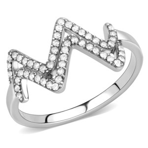 Slickblue Women's Pave CZ Ring - Clear Stones - No Plating Stainless Steel - Fashion or Promise Ring, Size 5-10 - 1 of 4