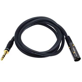 Monoprice XLR Male to 1/4inch TRS Male Cable - 6 Feet (4 Pack) | Gold Plated, 16AWG - Premier Series