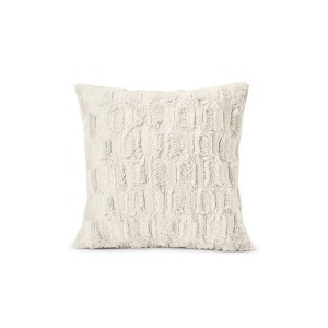 HGTV Art Deco Brushed Faux Fur Pillow Snowbound 14 x 20 inches - 1 of 4