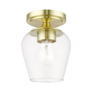 Livex Lighting Willow 1 - Light Flush Mount in  Satin Brass - 1 of 3