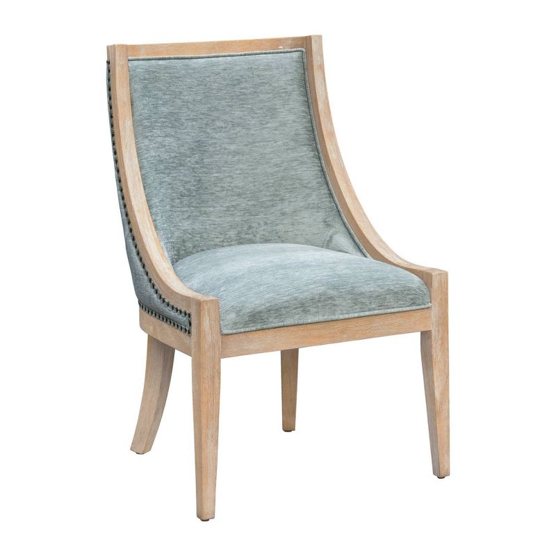 Elmcrest Upholstered Dining Chair with Nailhead Trim Soft Green - Martha Stewart, 4 of 10