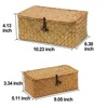 Aoibox Set of 2 Wicker Basket with Lid Seagrass Woven Decorative Storage Bins for Organizing Home and Closet - 3 of 4