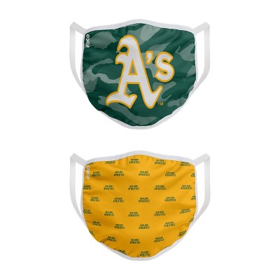MLB Oakland Athletics Clutch Printed Face Cover Set - 2pk