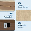 5 Drawer Dresser for Bedroom, Wooden Rattan Chest of Drawers, Large Clothes Storage Cabinet, Boho Night Stand for Living Room, Dark Oak - 4 of 4