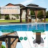Hardtop Gazebo, Polycarbonate Roof Outdoor Canopy, Aluminum Frame Pavilion, with Netting and Sunshade Curtains, for Backyard, Patio, Lawns, Parties - 4 of 4