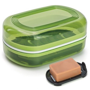 Aoibox Travel Soap Case with Lid, Portable Bar Soap Holder for Travel, Camping, Gym, Bathroom - Leak-Proof & Durable - 1 of 4