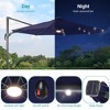 Sonkuki 11FT Round Offset Outdoor Patio Solar LED Cantilever Umbrella with Aluminium Pole - 4 of 4