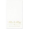 Sparkle and Bash 100 Pack White Napkins for Wedding Reception with Gold Foil, Mr and Mrs, 3-Ply, 4 x 8 In - 3 of 4