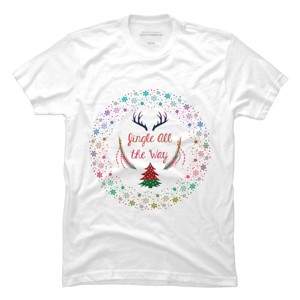 Men's Design By Humans Christmas Jingle All The Way Snowflake Circle By famenxt T-Shirt - 1 of 4