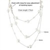 Silver multi-strand imitation pearl necklace, vintage long white pearl necklace - 2 of 4