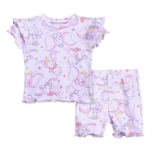 Disney Junior Girls Ribbed Peplum T shirt And Bike Shorts Outfit Set Toddler Sizes 0 3 Months 14 16 Target