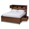 Queen Riko Wood Platform Storage Bed Walnut - Baxton Studio: Rubberwood Frame, No Box Spring Needed - 2 of 4