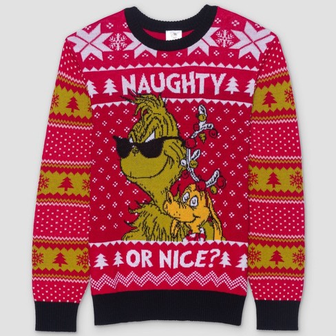 Men s The Grinch Pullover Sweater Red S Target