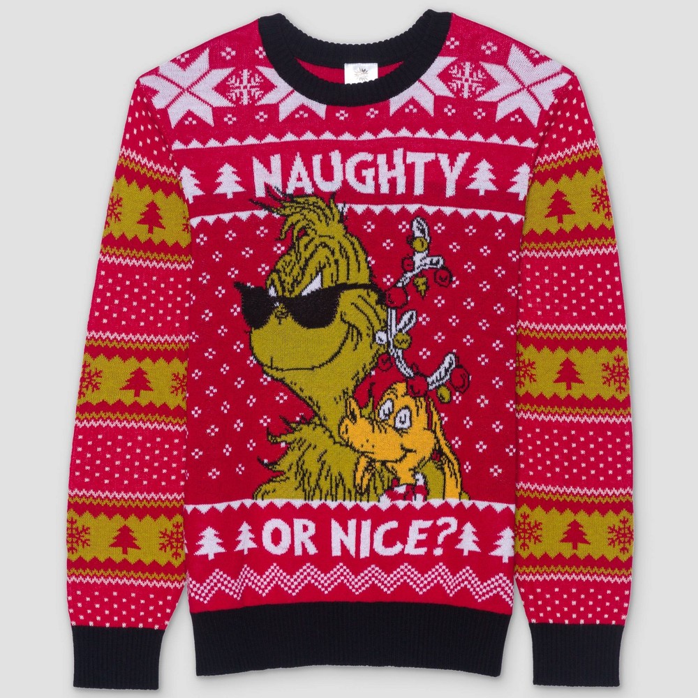Men's The Grinch Pullover Sweater - Red XXL