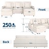 108" Modular Sectional Sofa, U-Shaped Chenille Deep Seat Couch with Storage Armrest, Built-In USB Charging Ports, Movable Ottoman & Cup Holder, Beige - 2 of 4