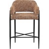 Meridian Furniture,Dame Cognac Fabric Upholstered Counter Stool, Set of 2 - 3 of 4