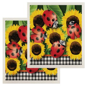 Briarwood Lane Ladybugs and Sunflowers Swedish Dishcloth (2-pack) - 1 of 4
