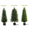 48 Inch Artificial Cedar Trees in Pots, 2 Pack – Faux Evergreen Tropical Plants for Indoor Outdoor Office, Home Garden Decor - 2 of 4