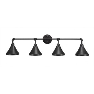 Toltec Lighting Vintage 4 - Light Vanity in  Dark Granite with 7'' Dark Granite Cone Metal Shade Shade - 1 of 1