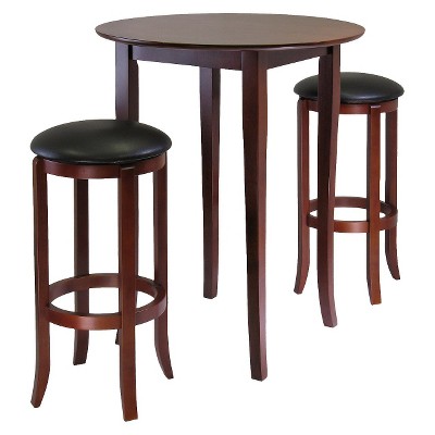 3pc Fiona Counter Height Dining Set with 2 Swivel Stools Wood/Antique Walnut - Winsome