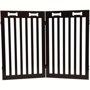 Arf Pets 31.5" Tall Freestanding Folding Dog Gate Extension - Espresso - 1 of 4
