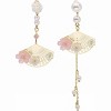 Sakura Tassel Earrings for Women, Elegant Cherry Blossom Drop Dangle Earrings with Resin Petals - 4 of 4