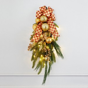 BrylaneHome 32" Pre-Lit Noelle Vertical Swag - 1 of 2