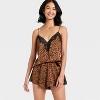 Women's Lace Trim Satin Pajama Shorts - Auden™ - 3 of 3
