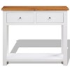 vidaXL Console Table Brown and white Solid oak, solid acacia, MDF Compact - 2 of 2
