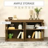Sideboard Buffet Cabinet, Glass Door Credenza Bar Cabinet with Adjustable Shelf - 4 of 4