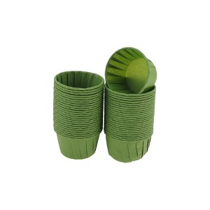 Unique Bargains Curled Rim Disposable Baking Cups Greaseproof Paper 2.56" x 1.57" 50Pcs - 1 of 4