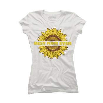 Junior's Design By Humans Happy Mothers Day Best Mom Ever Sunflower By CarambaArt T-Shirt