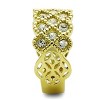 Slickblue Women's Stainless Steel Ring, IP Gold Finish with Clear Synthetic Crystal and Pave Accents, Size 5-10 - 4 of 4