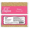 Big Dot of Happiness Chic 16th Birthday - Pink and Gold - Candy Bar Wrappers Birthday Party Favors - Set of 24 - 2 of 4