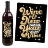 Big Dot of Happiness Disco New Year - Groovy 2025 NYE Party Decorations for Women and Men - Wine Bottle Label Stickers - Set of 4 - 3 of 4