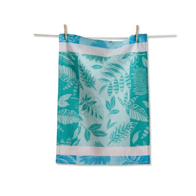 Tag Jacqura Sylvie Jacquard Tea Towel - Green Kitchen Towels, Everyday Dish Towels, Machine Wash & Dry, 28" x 20"