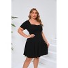 Womens Plus Size Casual Dresses Wrap V Neck Maxi Dress - 4 of 4