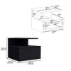 Lycvki Wall Mounted Nightstand with Single Drawer and 2-Tier Shelf - 3 of 4
